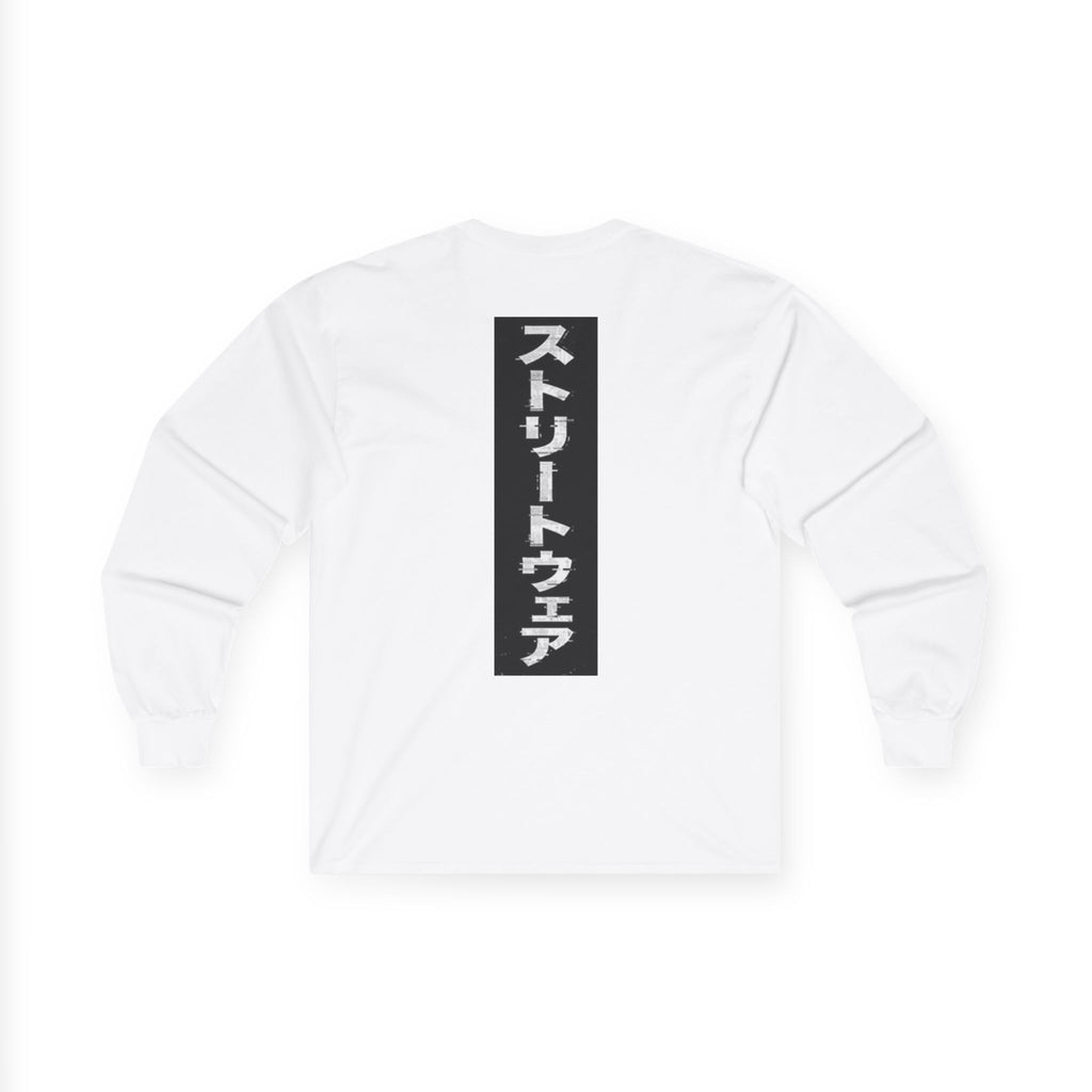 Unisex Streetwear Katakana Long Sleeve Tee